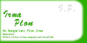 irma plon business card